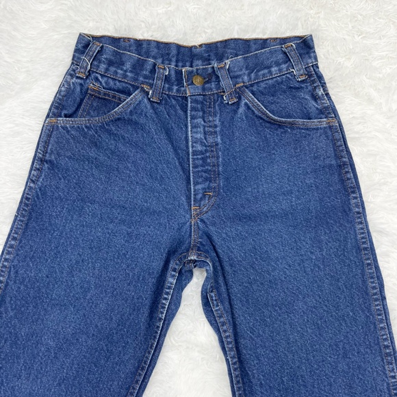 VINTAGE |•SADDLE KING•| Dark Wash Straight Leg Vintage Blue Jeans - Picture 7 of 14